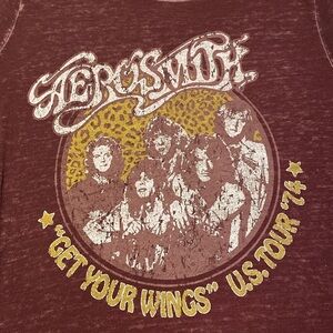 Aerosmith Get Your Wings 74 Tour S/S Band Tee (2020) Purple Eggplant Size LARGE